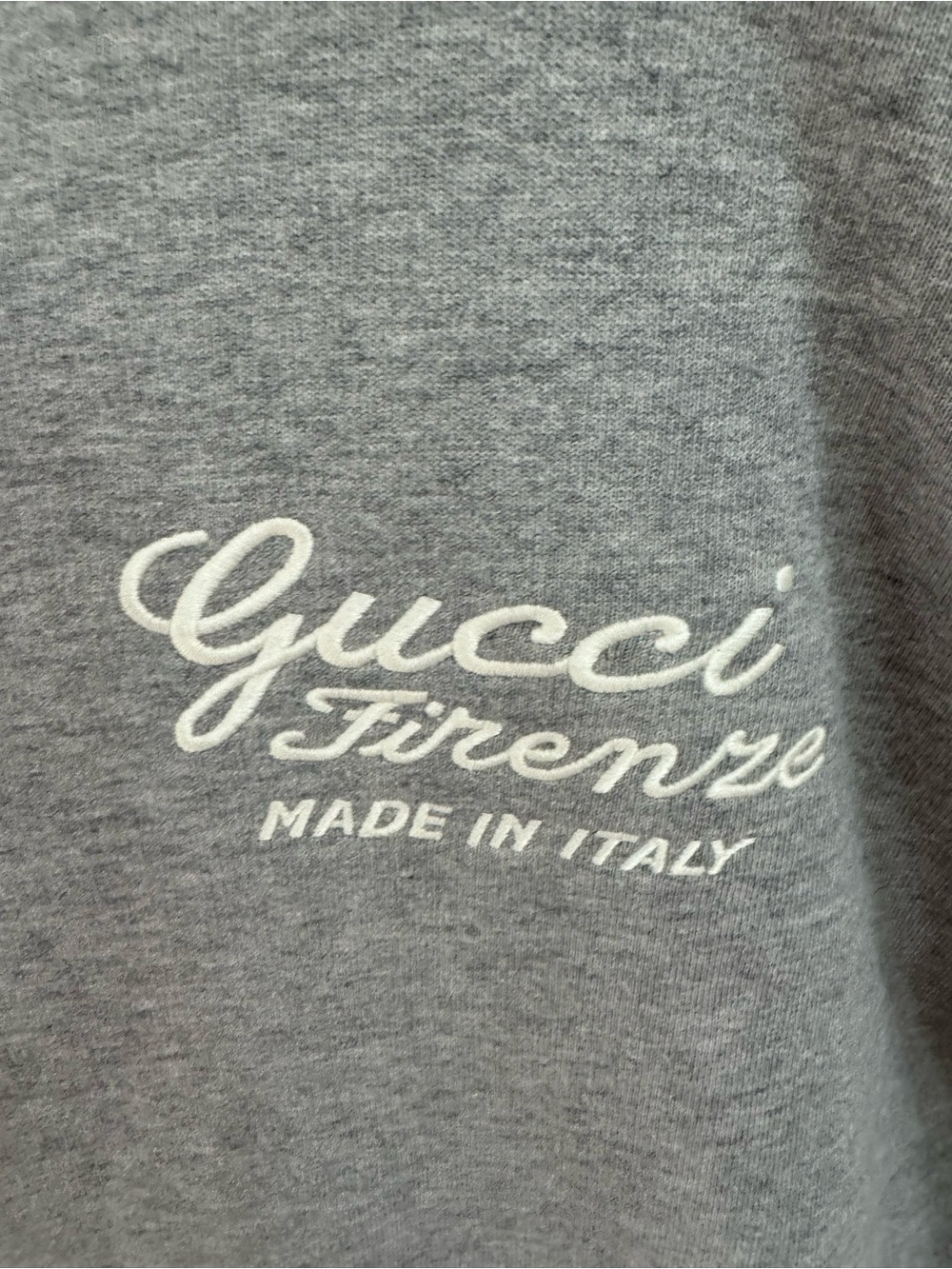 Gucci Grey Sweatshirt with White Firenze Embroidery